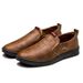 Breathable Business Leather Men Shoes Slip On Loafers Men Leather Shoes Black Brown Flats Casual Shoes_vogvips.com