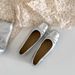 Women's Square Head Bow Single Shoes Spring And Summer French Flat-soled Silver Laden Shoes Light Mouth Bow Women's Shoes_vogvips.com