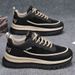 Thick-Soled Travel Winter Black Waterproof Leather Work Safety Men's Running Non-Slip Sports Dad Shoes_vogvips.com