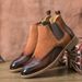New Fashion Retro Martin Boots Men's Thick Sole Lace-up Business Leather Men's Boots Round Toe Thick Sole High Top Leather Boots Chelsea Short Boots_vogvips.com