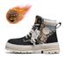 European Warm Series Winter New Fashion Fleece-Lined Couple Thick-Soled Martin Straw Sole Bear Shoes Warm Work Laced Motorcycle Boots_vogvips.com