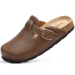 Asgard Unisex Vegan Leather Clogs Fashion Non-slip Cork Footbed Mules Slippers With Arch Support Lady Cozy Casual Potato_vogvips.com
