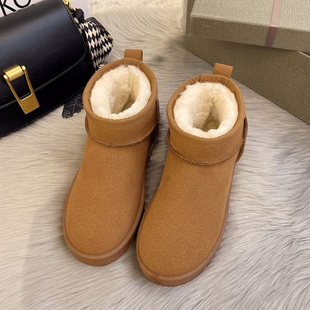 Fashion Casual Thick Soles With Velvet Warm Slip-on Students Cotton Shoes Woman_vogvips.com
