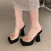 Women's Shoes Transparent Sandals For Women Summer Outdoor Wear New Style One Word Super High Heels Waterproof Platform High Thick Heel Sandals_vogvips.com