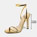 Cross-border European And American Women's Square-toed Sequin-decorated Sandals With Buckle, Elegant Gold High-heeled_vogvips.com