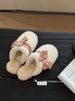 Sangpo Winter Sheepskin Integrated Teddy Curly Hair Bag Head Drag Thickened Warm Bow Fluffy Slippers Women_vogvips.com