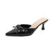 Summer Classy White Bows Pointed Toe Stiletto Sandals Women's Date Show Leg Length Fairy Style High_vogvips.com