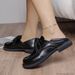 Thick Soled Lace Up Loafers For Women's Singles, New Lace Up Academy Versatile Black Loafers_vogvips.com