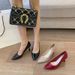 Spring New French-style High-heeled Sexy Stiletto Black Versatile Pointed-toe Shoes, Extra-wide Large Size Women's Shoes_vogvips.com