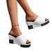 New Muffin High Heels Solid Color Wedge Comfortable Flip-flops_vogvips.com