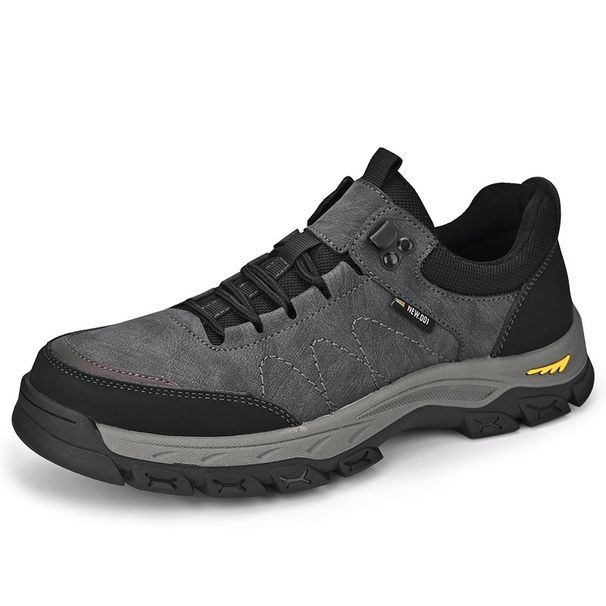 Men's Outdoor Shoes, Genuine Leather, Soft Sole, Low-Top Hiking Shoes, Sporty, Non-Slip, Versatile, Lace-Up, Work And Ca_vogvips.com