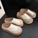 New Summer Women Ladies Stylish Perforated Woven Chunky Platform Mule Clogs Round Toe Non Slip Casual Slide Slippres_vogvips.com