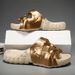 Men’s Shoes Large Size Skull Head One Word Slippers EVA Thick Soled Sandals With A Sense Of Excrement Men's Shoes Summer Outdoor Casual Trendy Shoes_vogvips.com