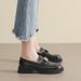 Black Small Leather Shoes Women's Retro New College Style Loafers Soft-soled Single Shoes Women_vogvips.com