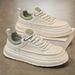 A2025 Spring And Summer Breathable, Lightweight, Soft-soled White Sneakers, Men's Casual Shoes, Versatile Thick-soled Board Shoes_vogvips.com