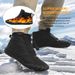 Men's Winter Snow Boots High Top Waterproof Anti-Slip Insulated Hiking Shoes With Thick Fleece Lining For Cold Weather_vogvips.com