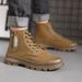 European Warm Series Men's High-Top Safety New Waterproof Spring Summer Breathable Wear-Resistant Non-Slip Outdoor Hiking Work Shoes_vogvips.com