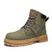 European Warm Series Yellow 2025 Autumn Winter New Motorcycle Men's Shoes Thick Sole High-top Martin Boots_vogvips.com