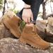 Winter Snow Boots Men Lace-up Anti-slip Warm Comfortable Plush Ankle Boots Men Casual Soft Breathable Outdoor High-top Boots Men_vogvips.com