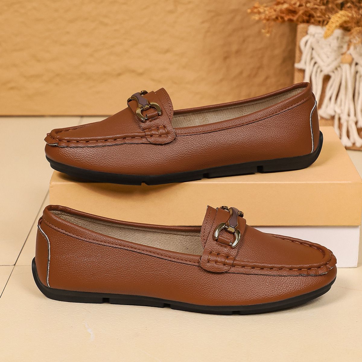 Plus Size Women's Fashion Casual Shoes Chain Design Thick Sole Round Toe Summer/Autumn New Style_vogvips.com