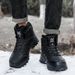High-top Boots Men Comfortable Casual Anti-slip Breathable Warm Combat Boots Men Durable Plush Soft Outdoor Hiking Shoes Men_vogvips.com