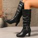 Women's High Heel Pointed Toe Over The Knee Boots Side Zipper Chunky Heel Fashionable Light Luxury Winter Boots Chunky Heel_vogvips.com