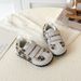 Girls' Leopard Print Velcro Sneakers 2026 Fall New Children's Versatile Fashionable Soft Sole Casual Running Shoes_vogvips.com