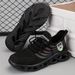 New Leisure With Fly Woven Mesh Surface, Breathable And Trendy Men's Shoes, Thick Sole, Lightweight, Plus Size, Low Top_vogvips.com