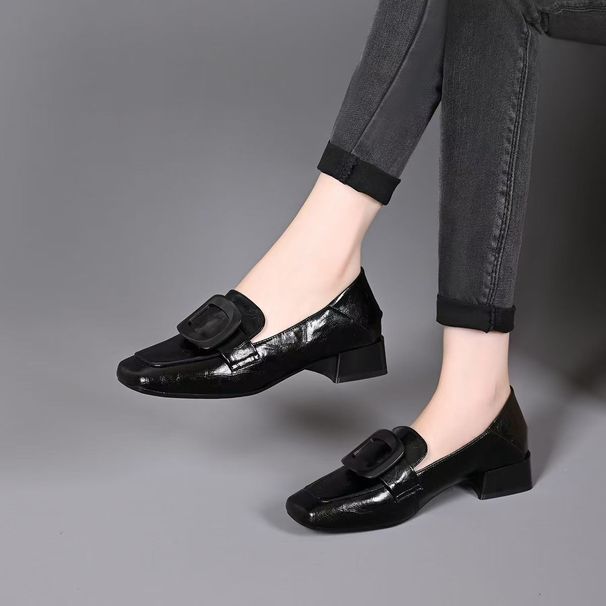 British Retro Square-toed Shoes 2025 New Model, Comfortable And Versatile Single Shoes, Dual-use Soft Leather Soft-soled_vogvips.com