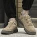 Men's Board Shoes Thick-soled Lace-up Round Head Board Shoes Casual Shoes Low-top Suede Leather Handmade Sports_vogvips.com