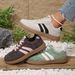 Lightweight Comfortable For Women Fashion Striped Lace Up Sports Shoes Woman Casual Breathable Green Sneakers Plus Size_vogvips.com