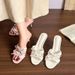 .First Encounter: Season French-style Fairy-inspired Soft Satin Bow One-strap Open-toe Slip-on Sandals For Women_vogvips.com