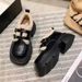 Women's Shoes Chunky Loafers With Fleece Lining - Slip-On Comfort Shoes With Platform Sole For Winter, Spring & Fall - Round Toe Mary Jane Style_vogvips.com