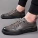 Men's fashion casual shoes young leather men's sports shoes head layer cowhide flat shoes with leather shoes_vogvips.com