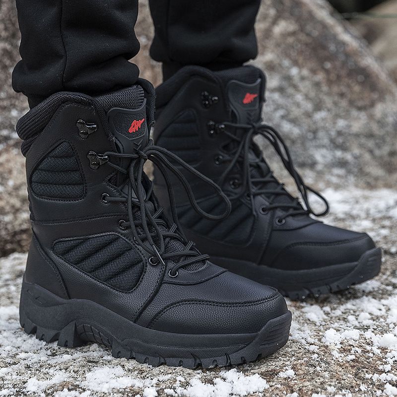 Men’s Shoes Tactical Shoes And Boots Splash Proof And Warm High Top Mountaineering Skiing Sports Training Boots High Top Combat Military Boots Men_vogvips.com