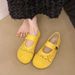 Thick-soled Inner Height-increasing Single Shoes Women's Woven One-pedal Velcro Mary Jane Shoes With Skirts Casual Shoes_vogvips.com
