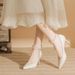 Women's Shoes Casual Business Wedding Party Style Stiletto White Lychee Pattern One Line Pearl Two Wear Comfortable Daily Single Shoes For Women_vogvips.com