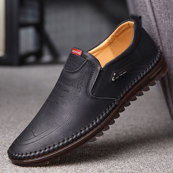 Euro Step 2025 Spring And Autumn Hand-sewn Casual Men's Leather Soft Sole Single Shoes 521_vogvips.com