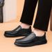 Men's Shoes Soft-sided Leather Beanie Shoes Lazy Rubber Soles Men's Casual Leather Shoes_vogvips.com