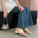 Vacation-style Casual Summer Square-toed Flip-flop Straw-woven Wedge For Women, Half-slippers, Beach Sandals_vogvips.com