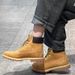 Classic PT Martin Winter New Yellow Boots, Timber Blue Unisex Outdoor High-Top Sports Hiking Boots For Snowy_vogvips.com