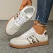 Women's Beige Suede Sneakers With Leopard Print Stripes And Gum Sole Daily Outft_vogvips.com