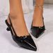 2025 Spring/Summer New Pointed Toe Stiletto Fashion Women's Patent Leather Slimming Mid Heel Backless Single Shoes High_vogvips.com