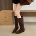 Inner Height Increase Slouchy Long Knight 2025 Autumn Winter New Small Size Over-the-Knee Square Toe Slimming Boots_vogvips.com