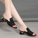 Sandals, Middle Thick Heel, 2025 Summer New Shoes, Soft Leather Sandals, Fashionable Fish Mouth Oversized Women's Shoes_vogvips.com