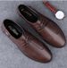 First Layer Casual Men's Formal Soft-soled Leather Shoes Men's Lace-up Shallow Mouth Splicing_vogvips.com