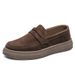 Step On Men's Summer 2025 New Black Frosted Leather Men Lazy Driving Casual Bean Shoes Soft Sole_vogvips.com