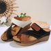 Large Size Car Stitching Lightweight Slope Heel Velcro Color Blocked Thick Soled Women, Sporty Cool Slippers For Women_vogvips.com