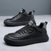 Men's High Top Board Shoes Premium Genuine Leather Thick Sole Warm Lining Fashion Sneakers Versatile Casual Winter Cotton Shoes_vogvips.com