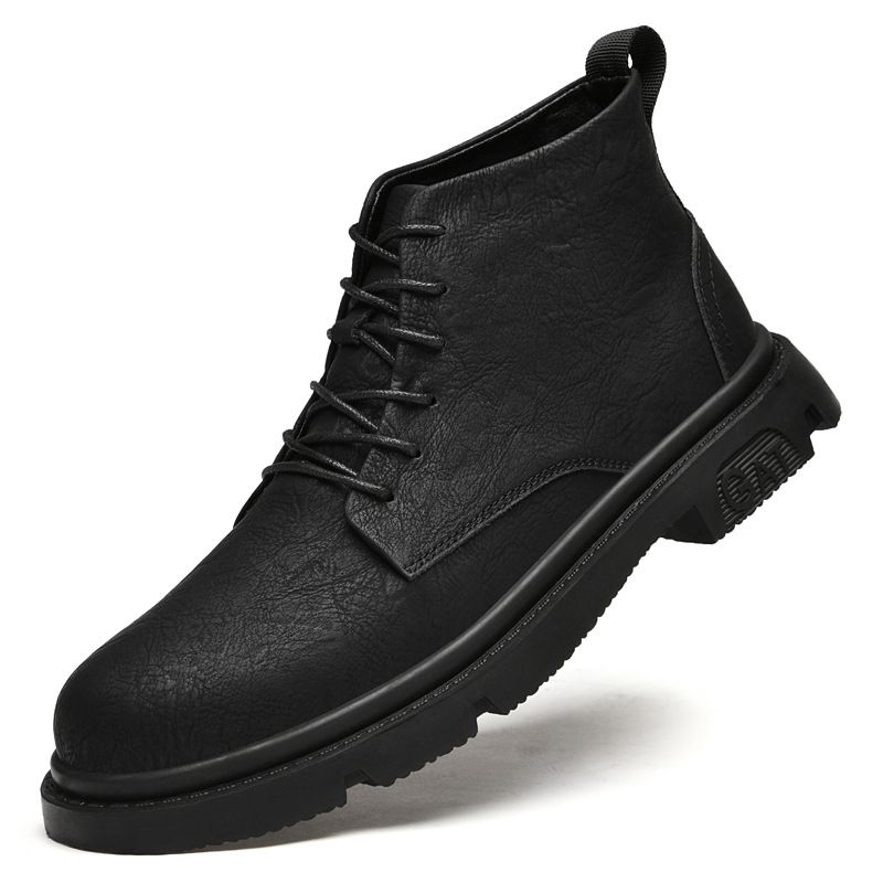 High Top Men's Leather Boots Men's Sewing Thread Warm Top Martin Boots Brown Shoes Casual_vogvips.com